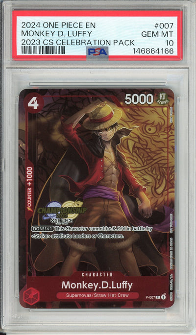 One Piece Graded: Monkey D. Luffy P-007 CS Celebration Pack (2024) PSA 10