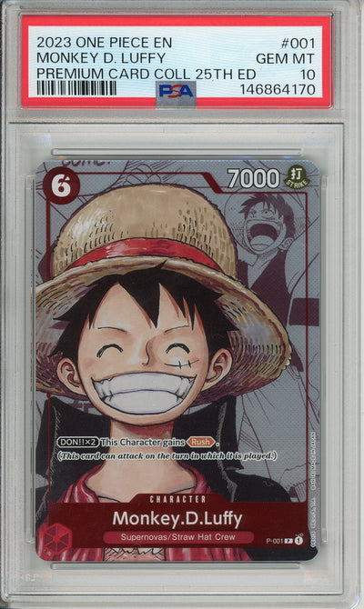 One Piece Graded: Monkey D. Luffy P-001 Premium Card Collection 25th Edition PSA 10