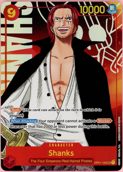 One Piece Single: Shanks OP01-120 Parallel Alt Art NM