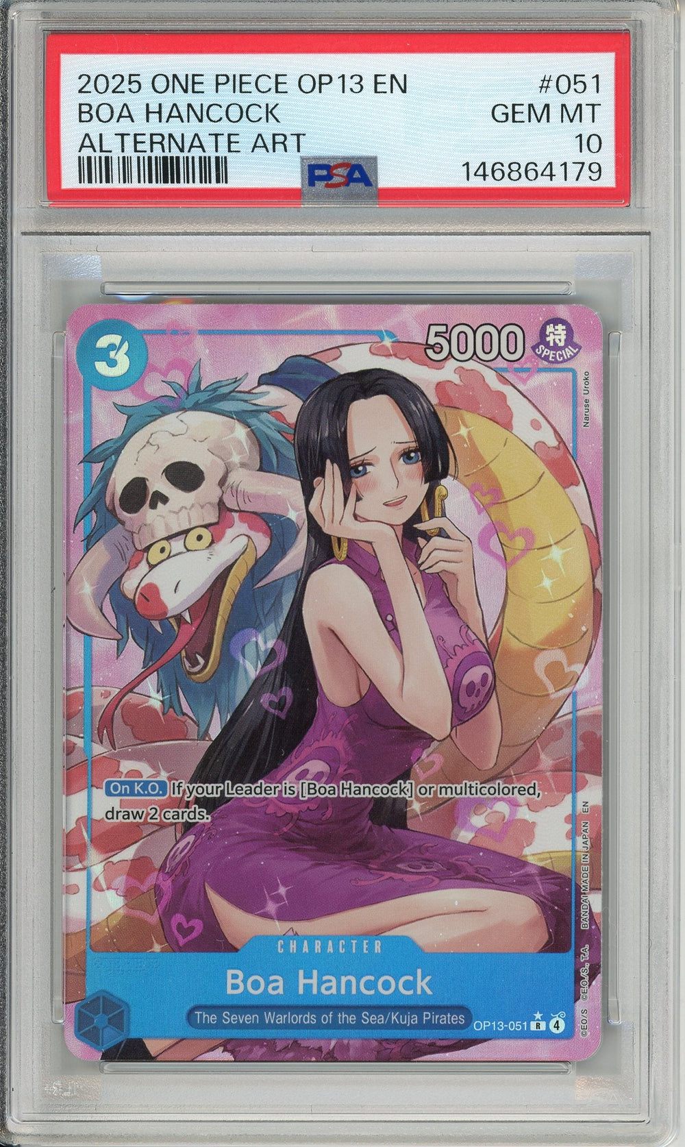 One Piece Graded: Boa Hancock OP13-051 Alternate Art PSA 10