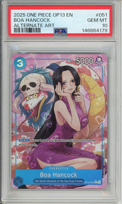 One Piece Graded: Boa Hancock OP13-051 Alternate Art PSA 10