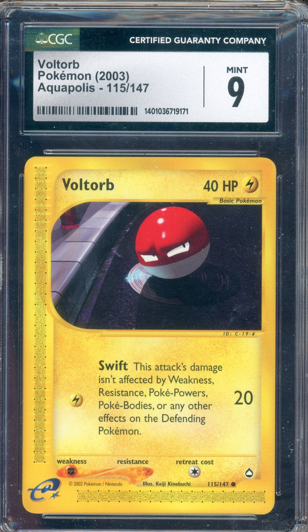 CGC 9 VOLTORB AQUAPOLIS