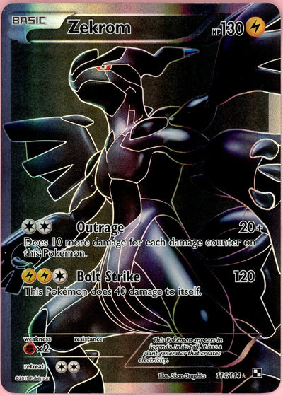 Pokemon Single: Zekrom 114/114 Black & White Base Set (2011) Holo LP
