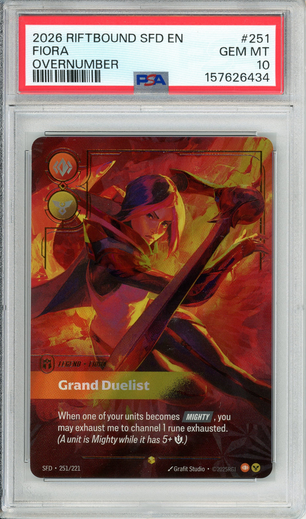 Riftbound Graded: Fiora Grand Duelist 251/221 Spiritforged PSA 10