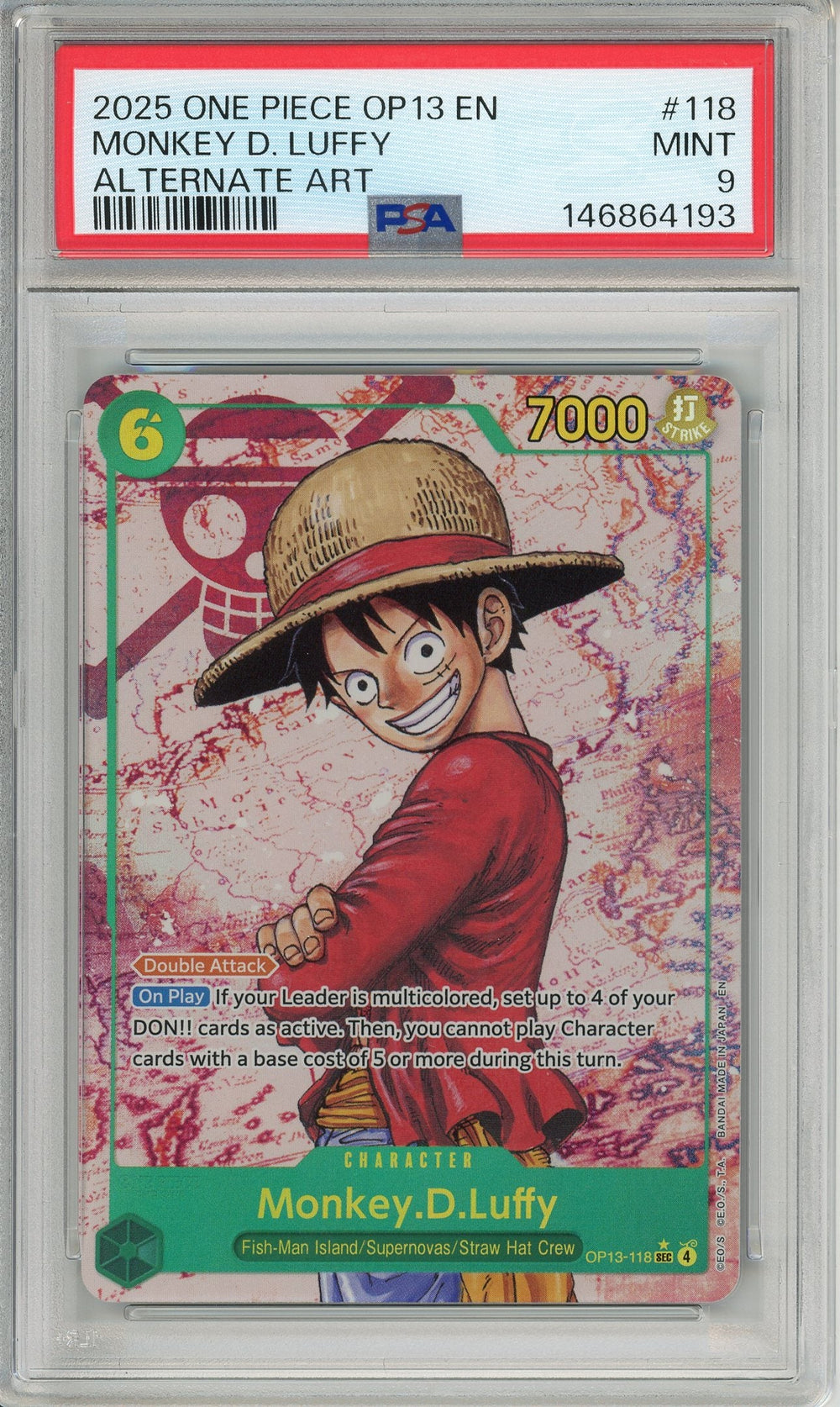 One Piece Graded: Monkey D. Luffy OP13-118 Alternate Art (2025) PSA 9