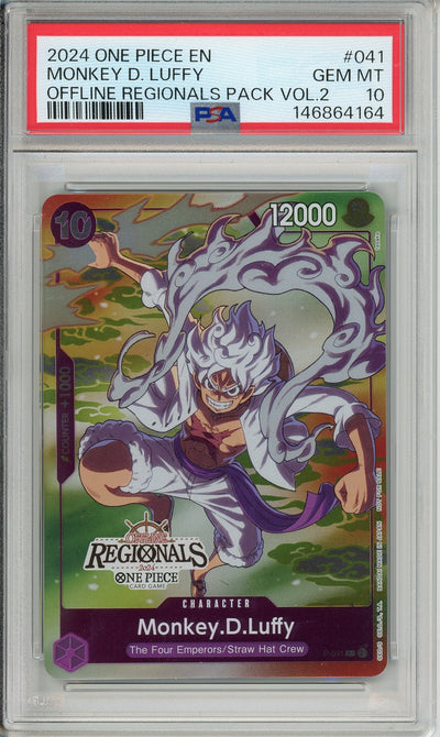 One Piece Graded: Monkey D. Luffy P-041 Offline Regionals Pack Vol.2 (2024) PSA 10