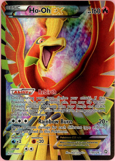 Pokemon Single: Ho-Oh EX 119/124 Dragons Exalted (2012) Holo LP
