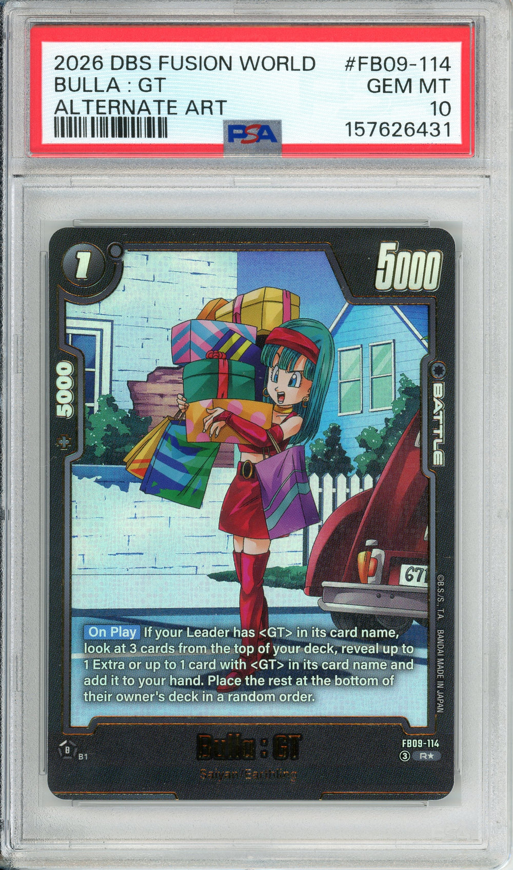 Dragon Ball Graded: Bella: GT #FB09-114 Alternate Art PSA 10