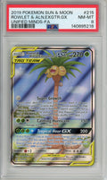 Pokemon Graded: Rowlet & Alolan Exeggutor GX 215/236 Full Art Holo PSA 8