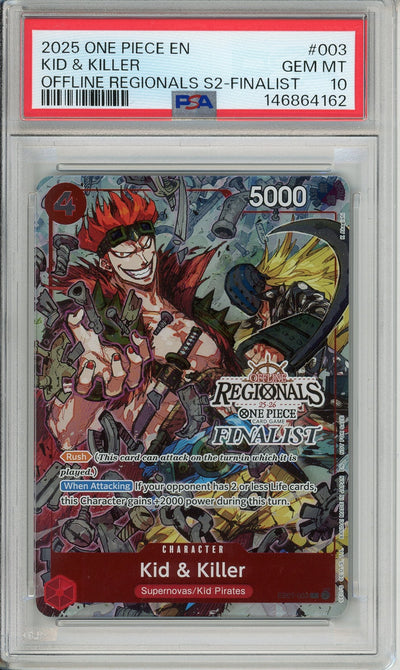 One Piece Graded: Kid & Killer EB01-003 Offline Regionals S2-Finalist PSA 10