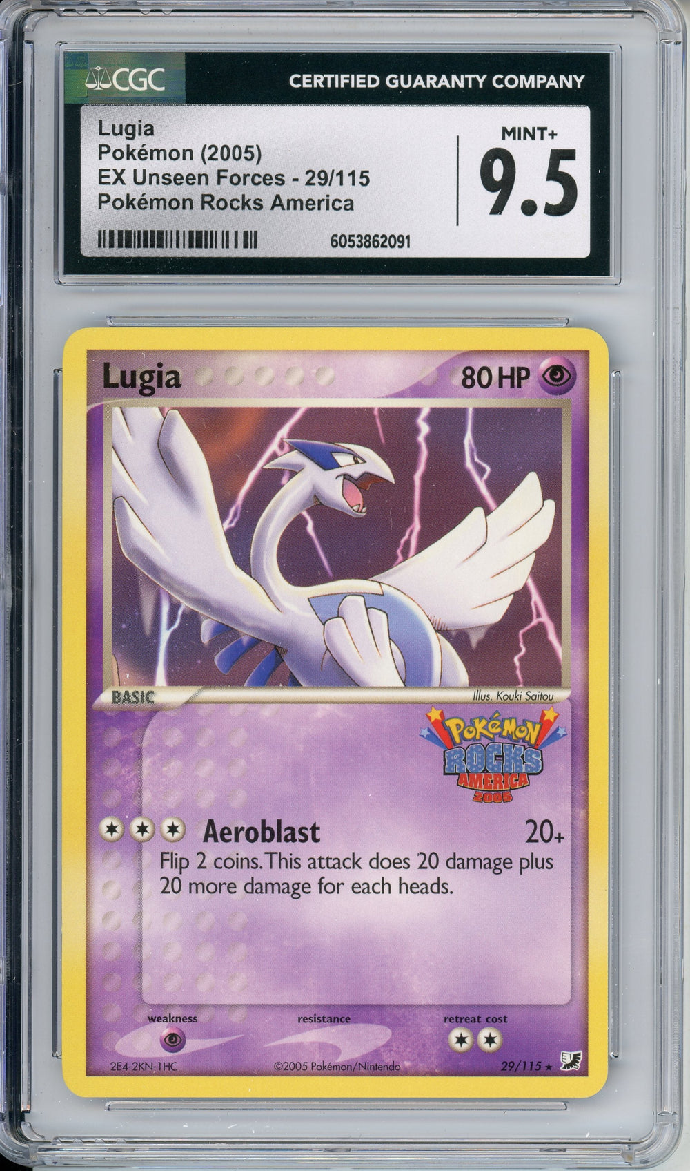 Pokemon Graded: Lugia 29/115 Pokemon Rocks America Stamp (2005) CGC 9.5