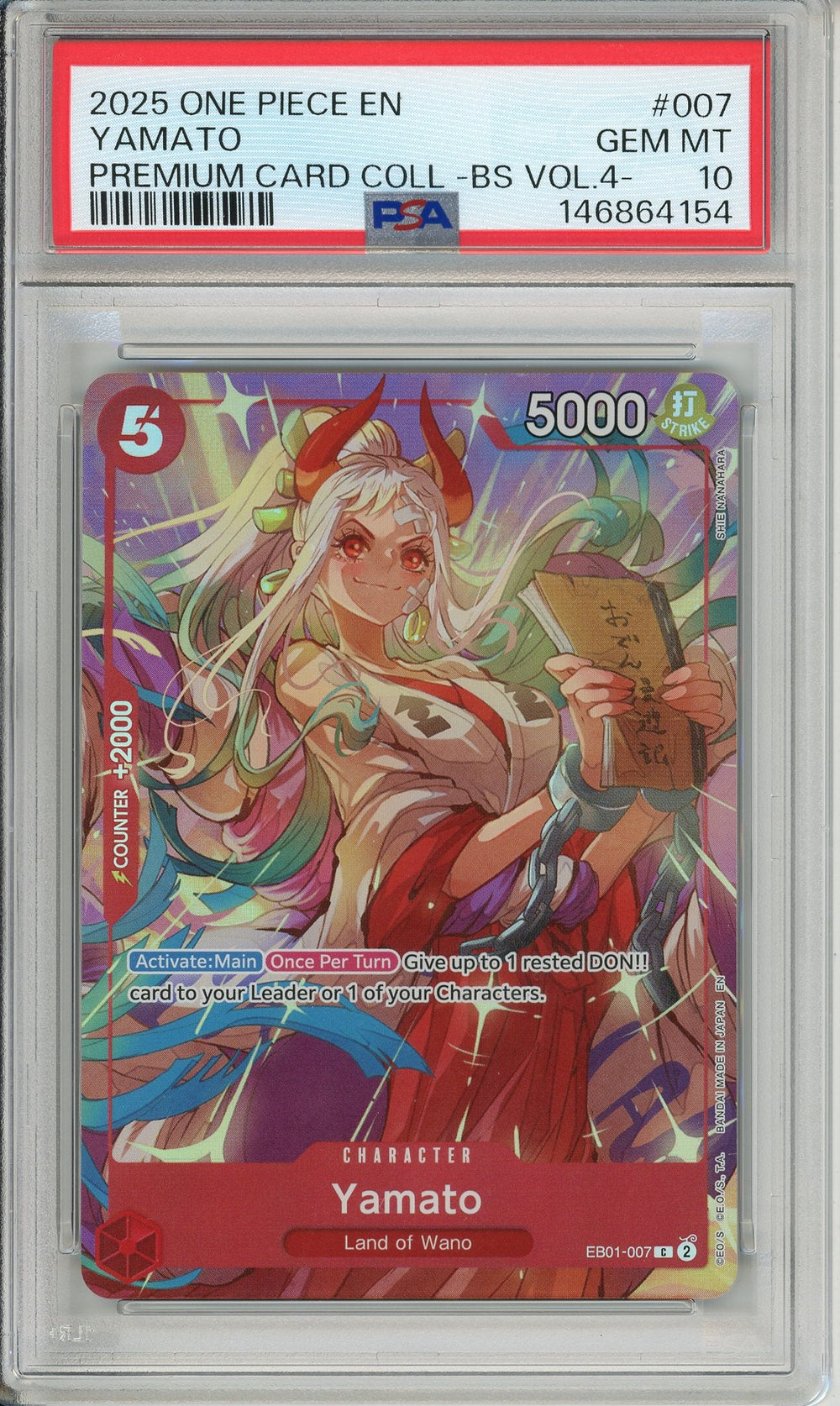 One Piece Graded: Yamato EB01-007 Premium Card Collection Vol. 4 (2025) PSA 10