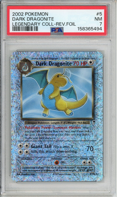 Pokemon Graded: Dark Dragonite 5/110 Legendary Collection (2002) Rev. Foil PSA 7