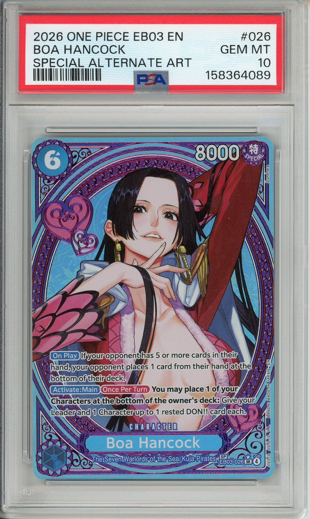 One Piece Graded: Boa Hancock EB03-026 Special Alternate Art PSA 10