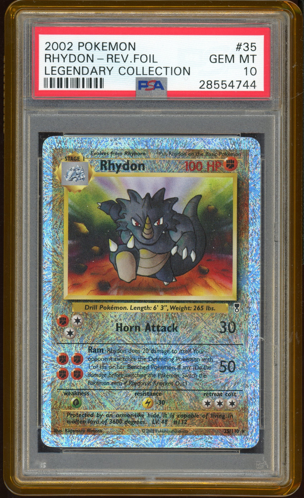PSA 10 RHYDON-REV.FOIL LEGENDARY COLLECTION
