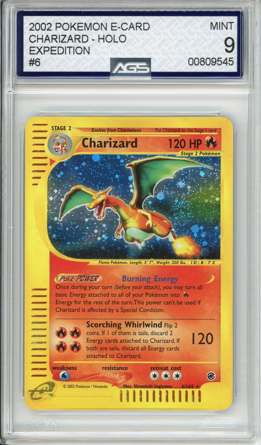 Pokemon Graded: Charizard 6/165 Expedition E-Card (2002) Holo AGS 9