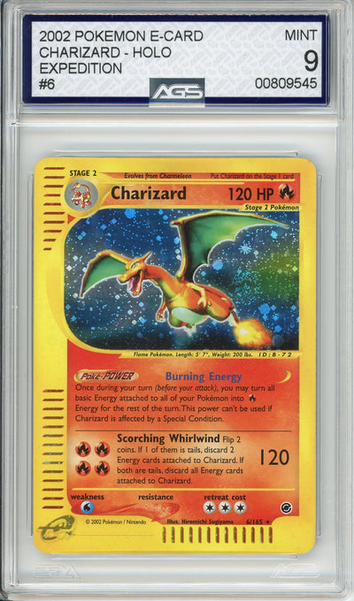 Pokemon Graded: Charizard 6/165 Expedition E-Card (2002) Holo AGS 9