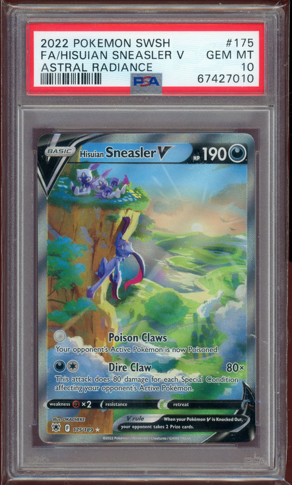 PSA 10 FA/HISUIAN SNEASLER V ASTRAL RADIANCE