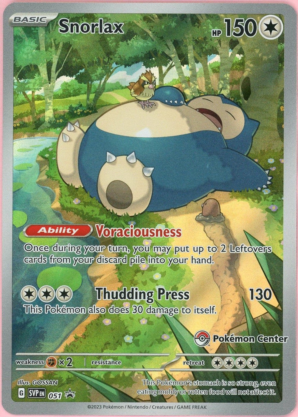 Pokemon Single: Snorlax #51 Scarlet & Violet Pokemon Center Promo (2023) NM