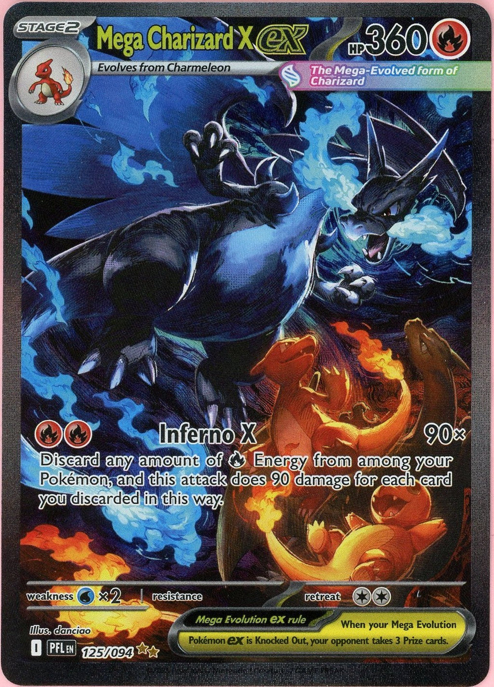 Pokemon Single: Mega Charizard X ex 125/94 Phantasmal Flames (2025) SIR NM