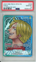 Pokemon Graded: Sanji OP02-026 Paramount War (2023) Leader Alt Art PSA 10