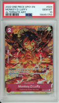 One Piece Graded: Monkey D. Luffy OP01-024 Alternate Art PSA 10