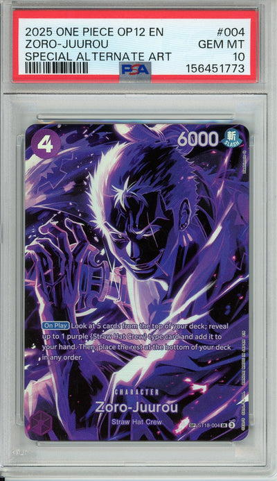 One Piece Graded: Zoro-Juurou ST18-004 Legacy Of The Master (2025) Special Alt Art PSA 10