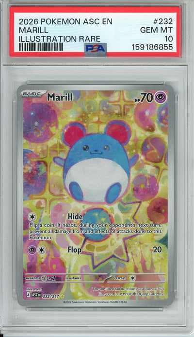 Pokemon Graded: Marill 232/217 Ascended Heroes (2026) IR PSA 10