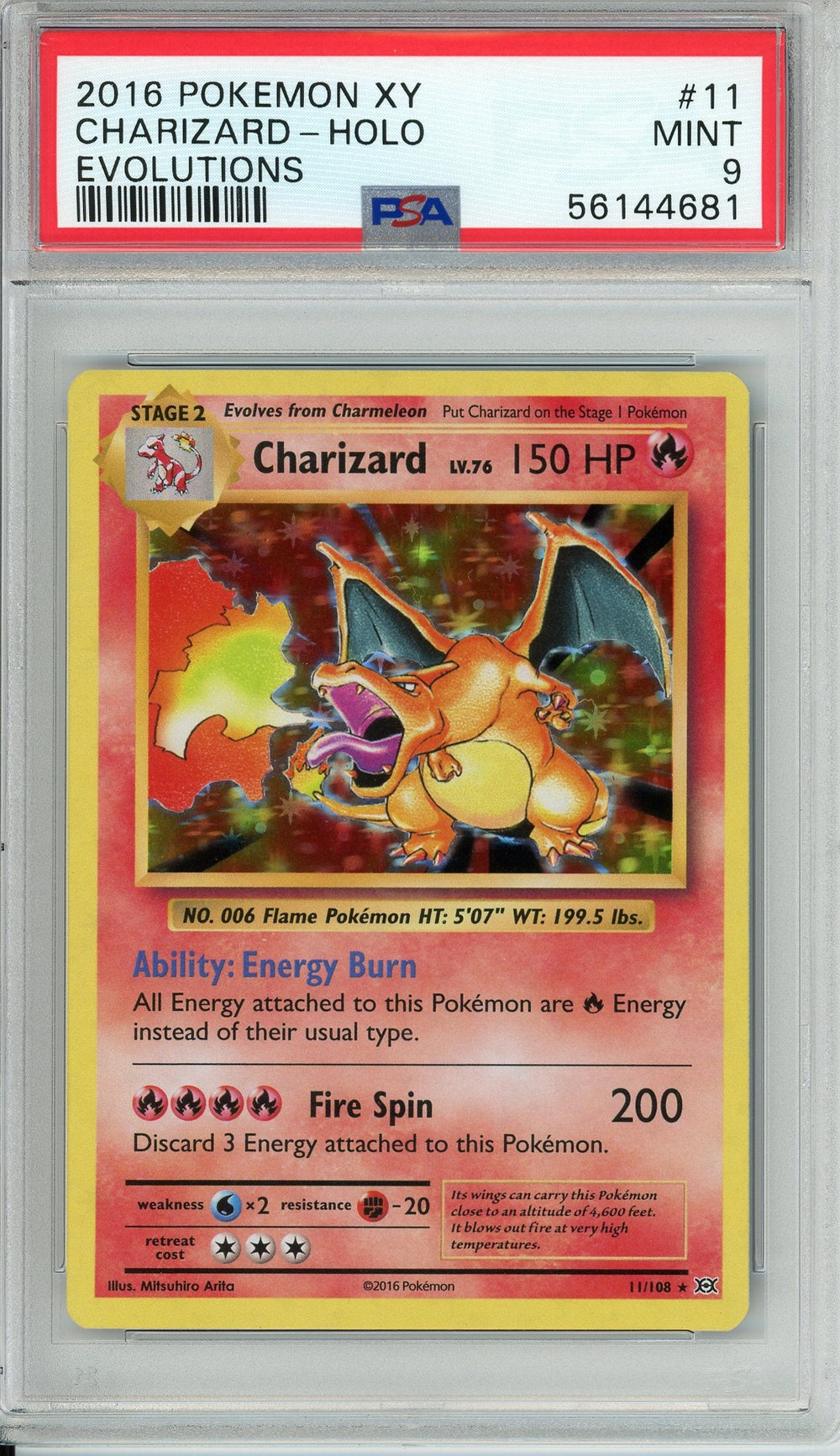 Pokemon Graded: Charizard 11/108 XY Evolutions (2016) Holo PSA 9