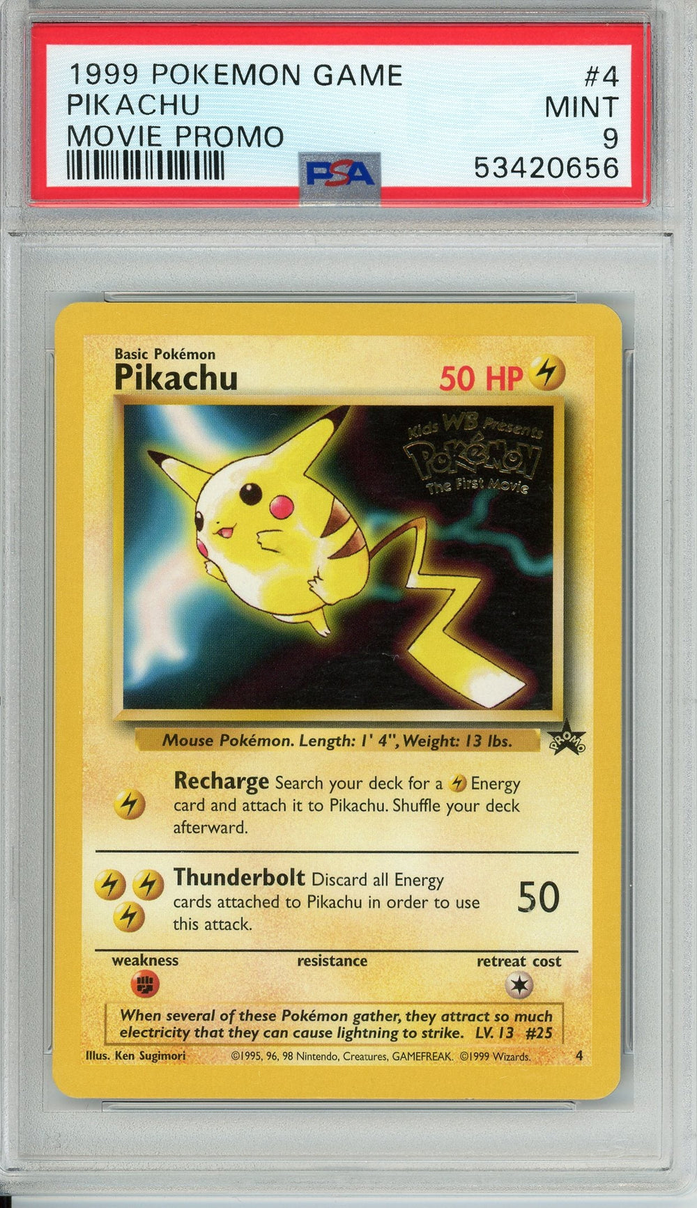 Pokemon Graded: Pikachu #4 Movie Promo (1999) Stamped PSA 9