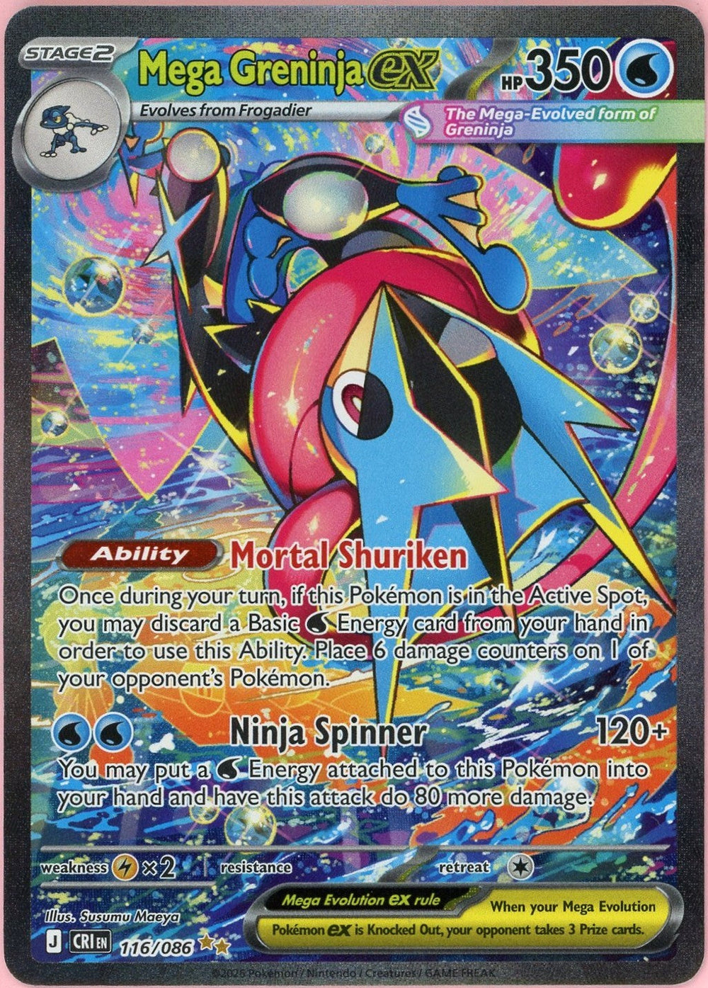Pokemon Single: Mega Greninja ex 116/086 Chaos Rising (2026) SIR NM