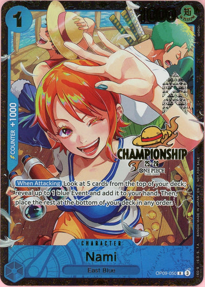 One Piece Single: Nami OP09-050 Championship 25-26 Alt Art NM