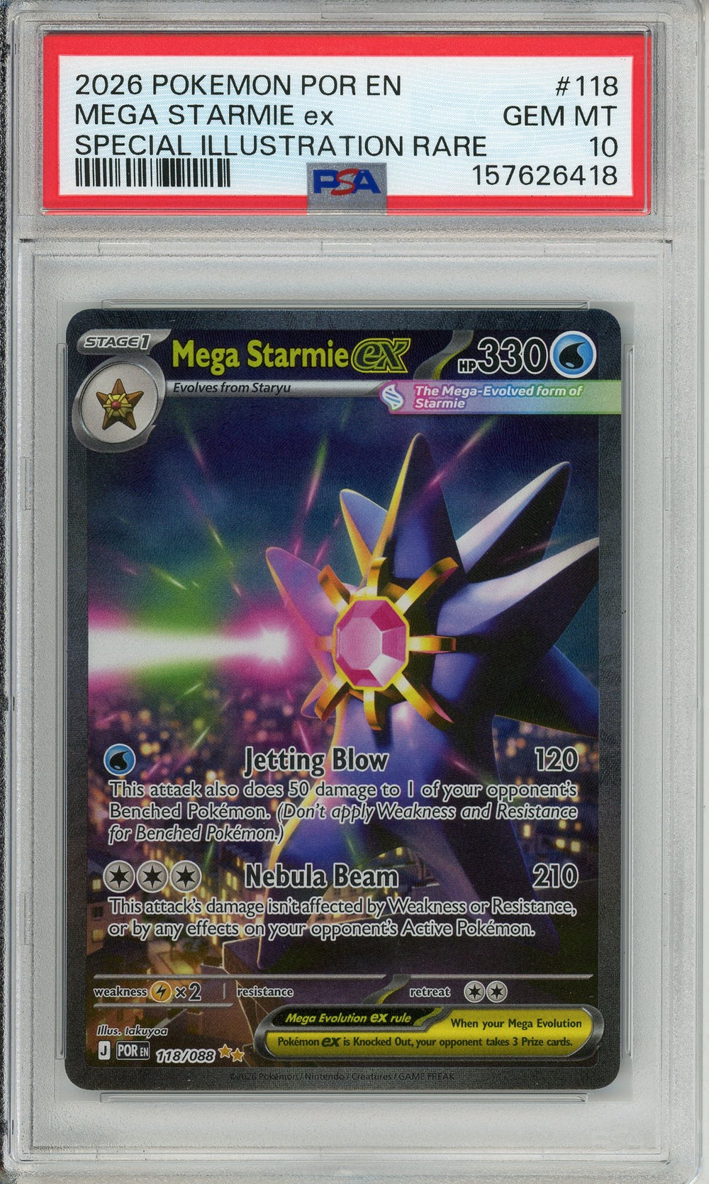 Pokemon Graded: Mega Starmie ex 118/88 Perfect Order (2026) SIR PSA 10