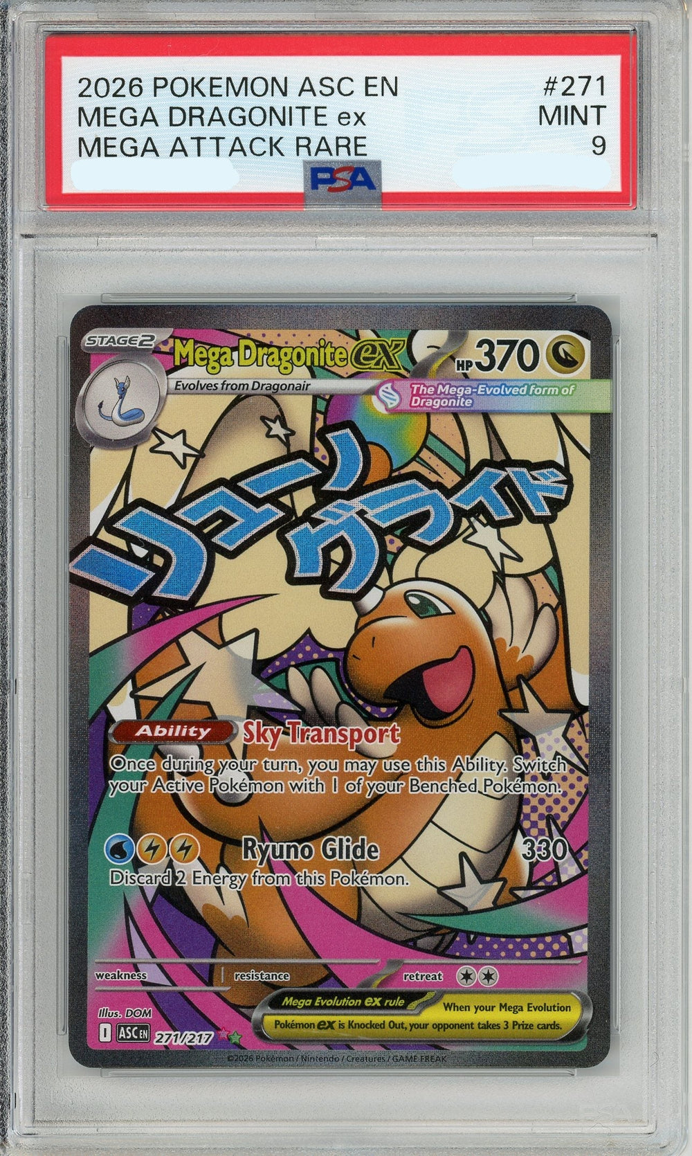 Pokemon Graded: Mega Dragonite ex 271/271 Ascended Heroes (2026) Mega Rare PSA 9
