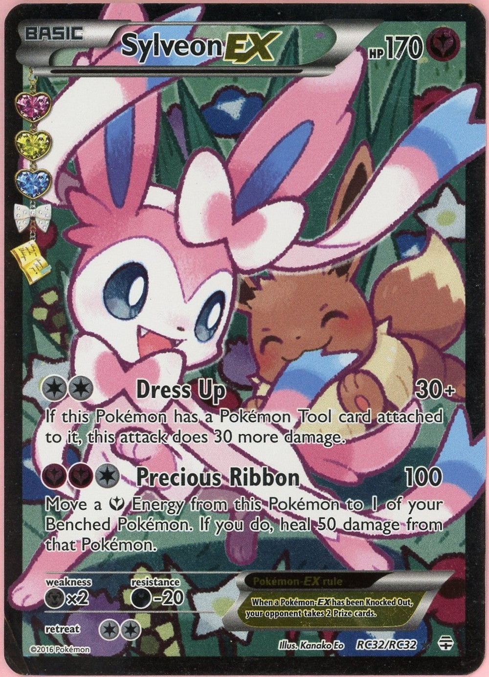 Pokemon Single: Sylveon EX RC32/RC32 Generations (2016) Full Art Holo DMG
