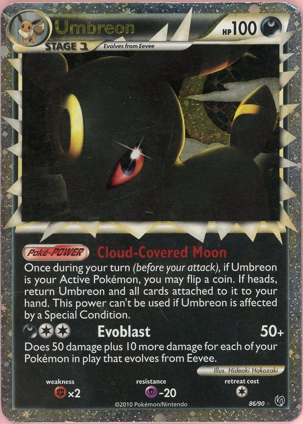 Pokemon Single: Umbreon 86/90 Undaunted (2010) Holo HP