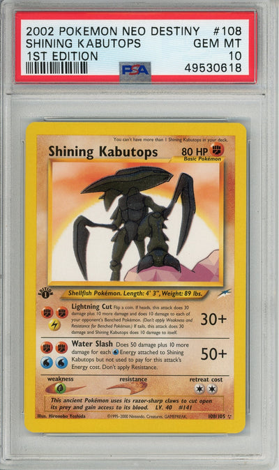 Pokemon Graded: Shining Kabutops 1st Edition 108/105 Neo Destiny (2002) PSA 10