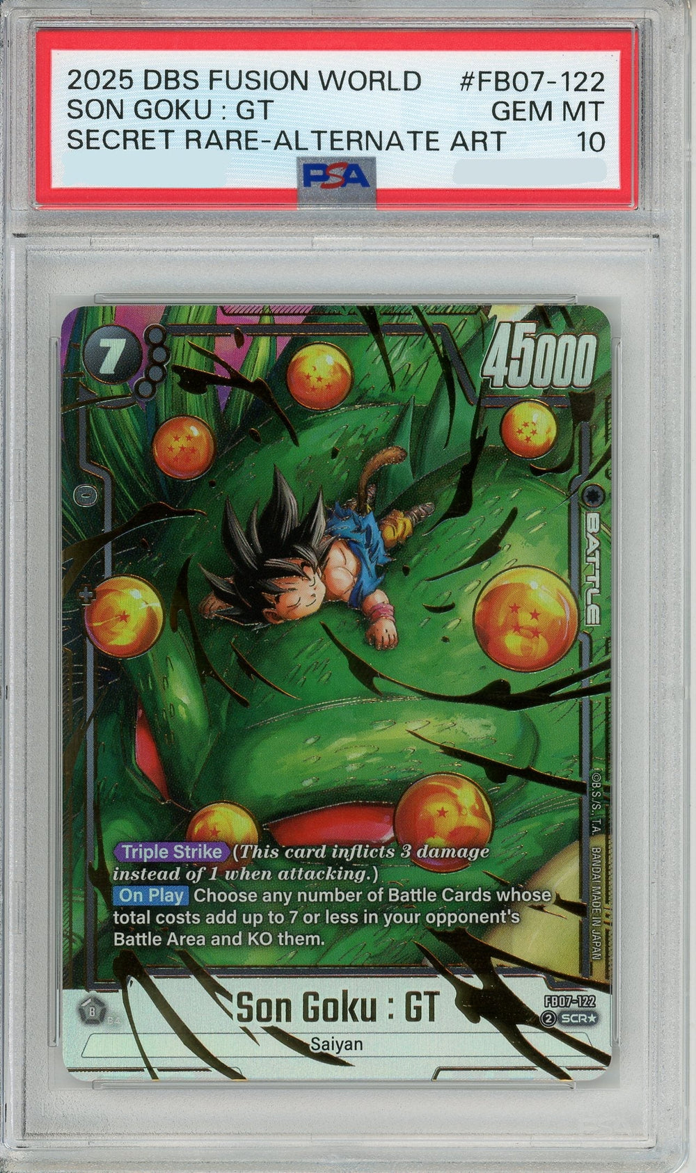 Dragonball Graded: Son Goku #FB07-122 Fusion World (2025) Secret Rare Alt Art PSA 10