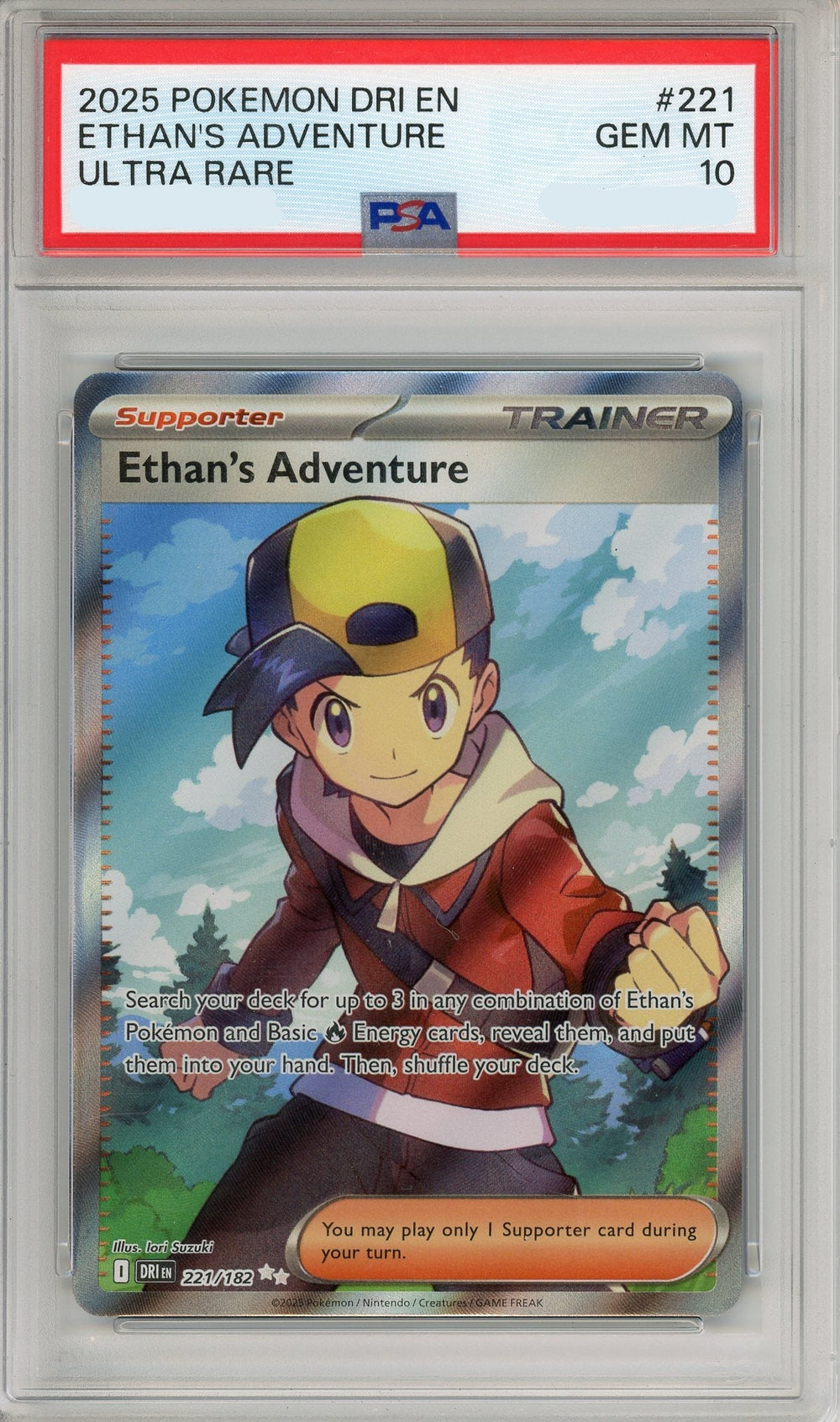 Pokemon Graded: Ethan's Adventure 221/182 Destined Rivals (2025) Ultra Rare PSA 10