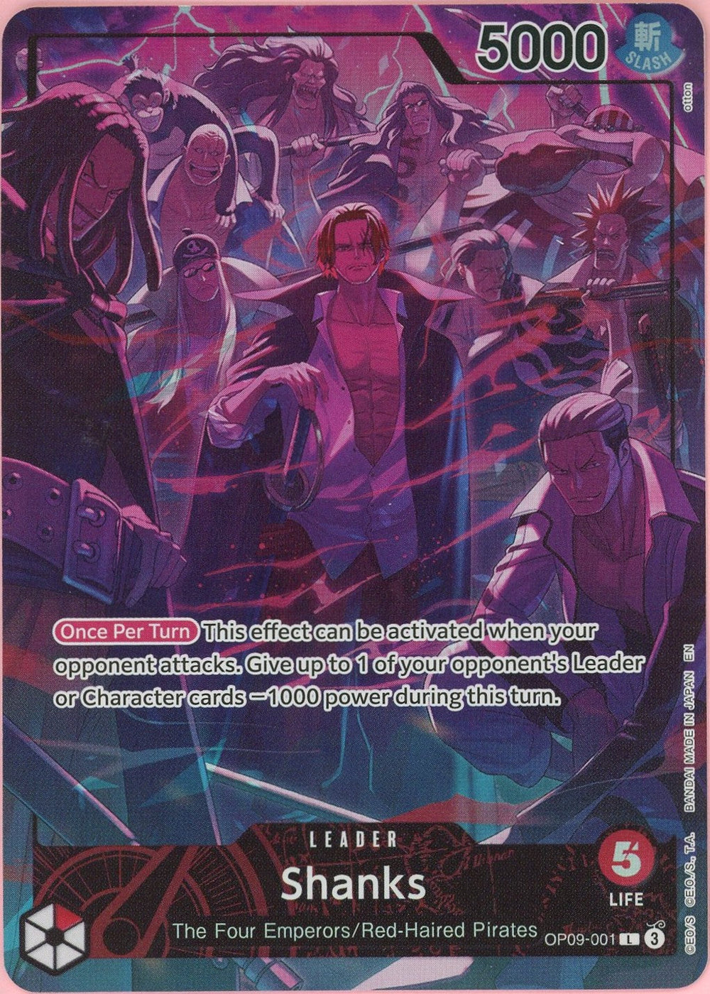 One Piece Single: Shanks Leader Alt Art OP09-001 2nd Anniversary Set LP