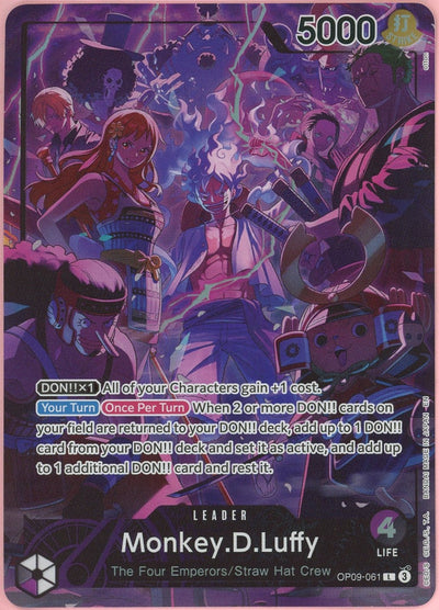 One Piece Single: Monkey D. Luffy Leader Alt Art OP09-061 2nd Anniversary Set LP