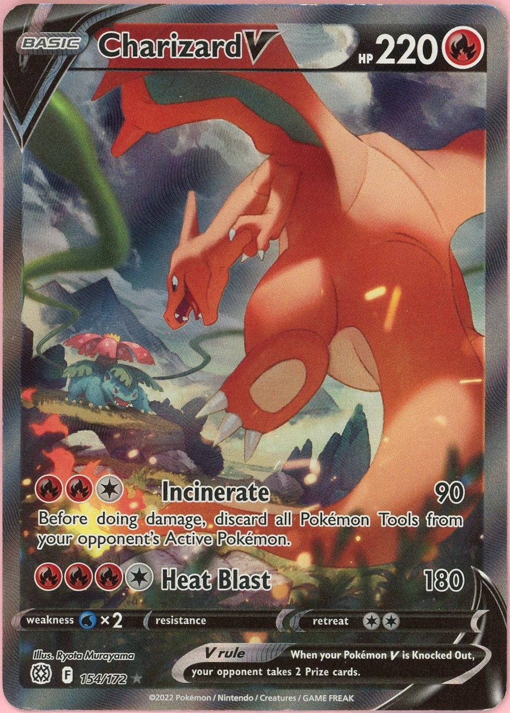Pokemon Single: Charizard V 154/172 Brilliant Stars (2022) Alt Art Holo NM