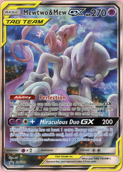 Pokemon Single: Mewtwo & Mew GX #SM191 Sun & Moon Promo (2019) Holo NM