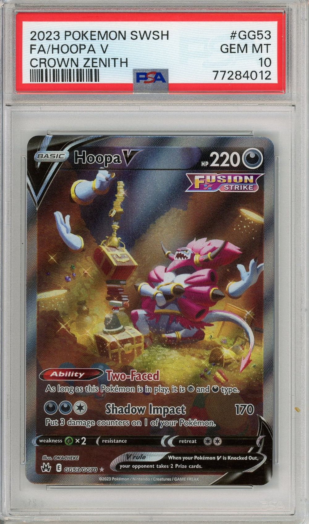 Pokemon Graded: Hoopa V GG34/GG70 Crown Zenith (2023) Full Art PSA 10