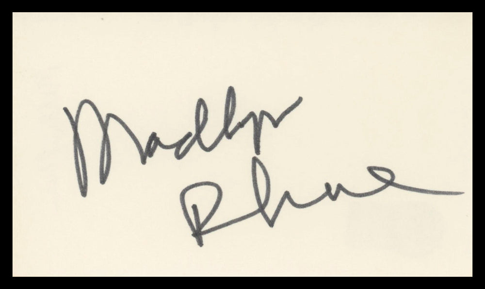 Madlyn Rhue Murder, She Wrote Authentic Signed 3x5 Index Card BAS #BV02148
