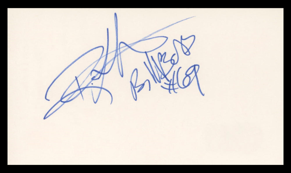 Ron Lester Varsity Blues "Billy Bob #69" Signed 3x5 Index Card BAS #BU64818