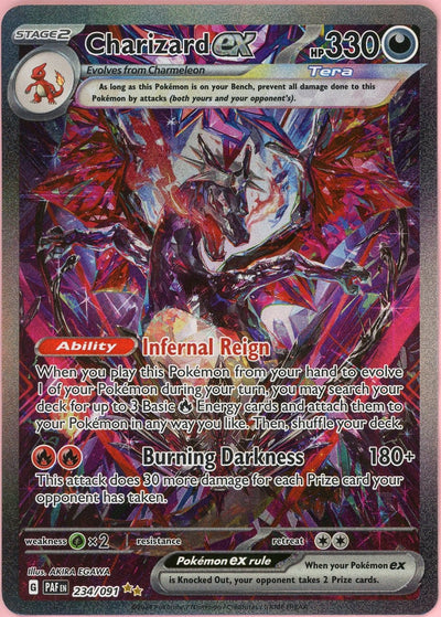Pokemon Single: Charizard ex 234/91 Paldean Fates (2024) IR Holo NM