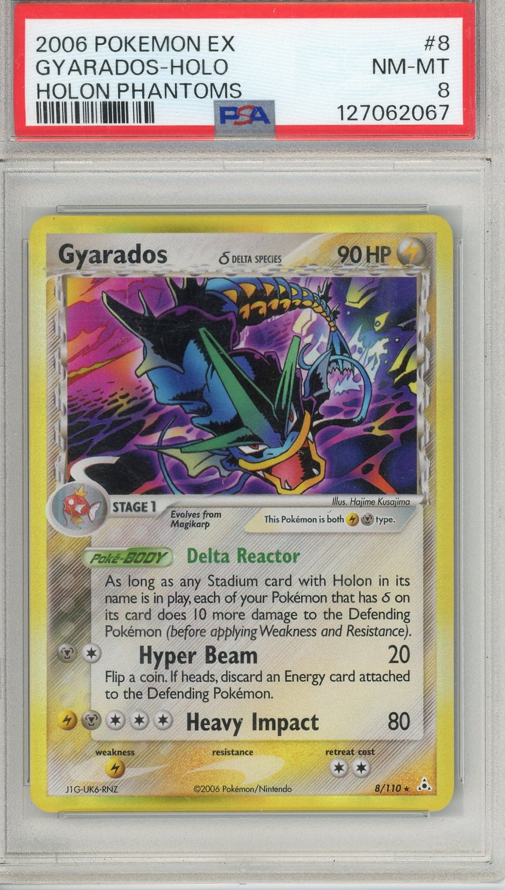 Pokemon Graded: Gyarados 8/110 Holon Phantoms (2006) Holo PSA 8