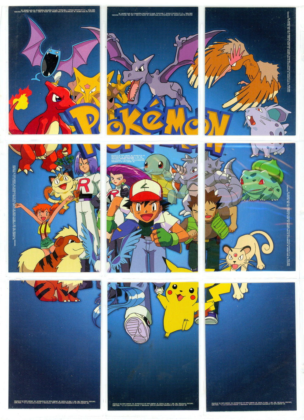 Pokemon: 1999 Topps Pokémon TV Series Complete Puzzle Set