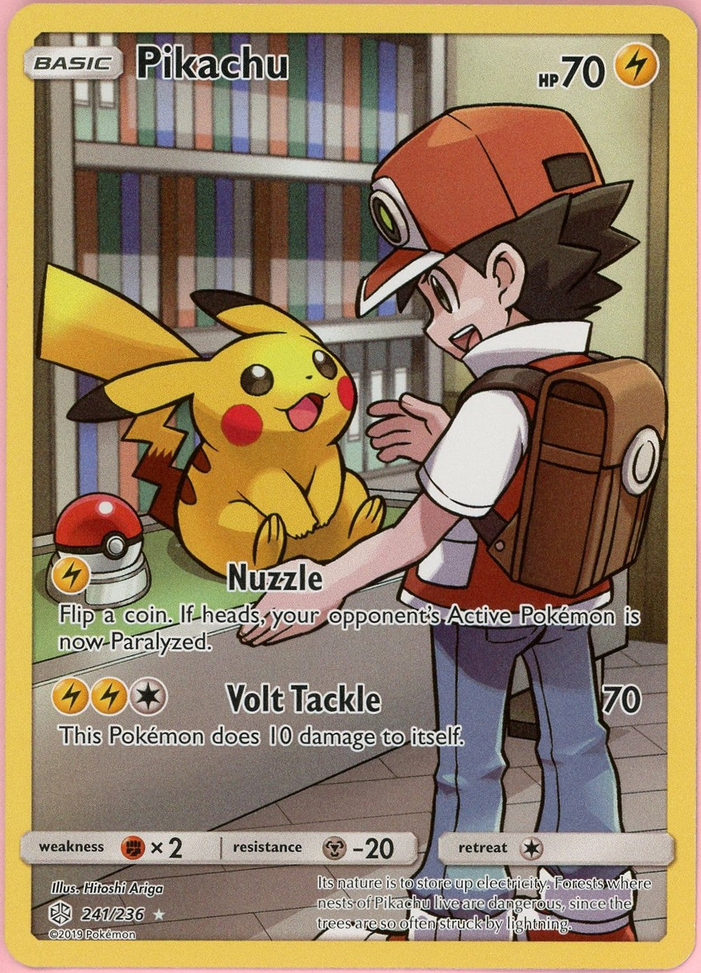 Pokemon Single: (Red's) Pikachu 241/236 Cosmic Eclipse (2019) Secret Rare NM